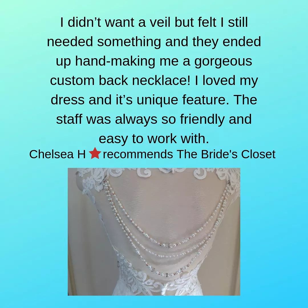 TheBridesCloset's tweet photo. #weddingwednesday We love to hear from our brides. Please leave us a review 💙 on Facebook and/or Google @TheBridesCloset
#welovewhatwedo #thebridescloset #realbride #review #weddingnecklace #backnecklace #customaccessories #nanaimobridalshop #necklaces #weddingdress #alterations https://t.co/2wDqh5gxAc