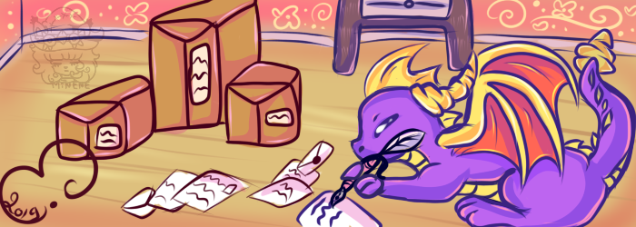 Kokolat_Spark's tweet photo. Spyro avec beaucoup de travail ♥ L'administration de Kokoland c'est du travail !  #work #spyro #dragon #dessin #drawing https://t.co/1hN5hKQer7