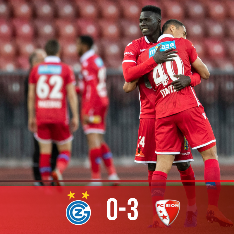 FCSion's tweet photo. Score final
@1886_gc_zuerich 0⃣-3⃣ FC Sion
⚽️ 13' | 43' | 84' Itaitinga
#GCSION #HopSion https://t.co/ejYG1UTDn1