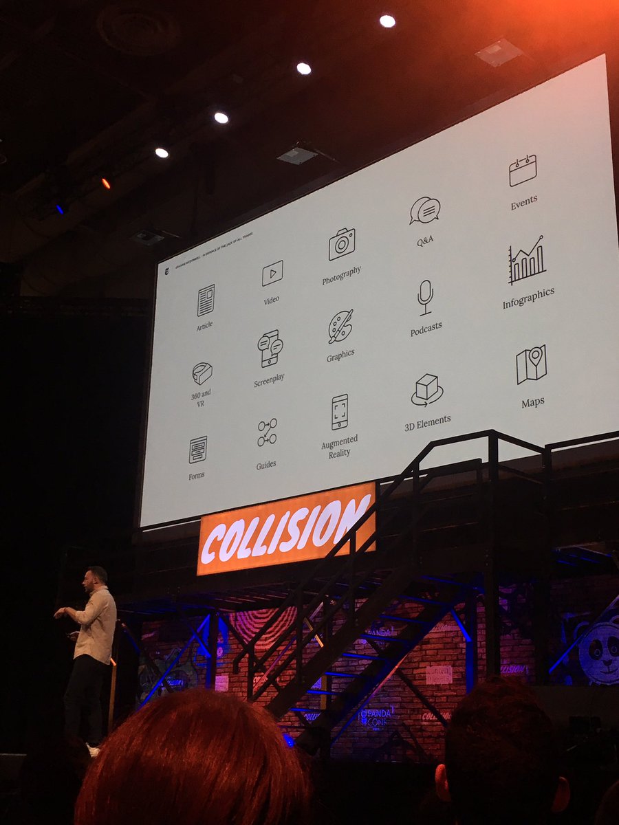 aniamedrek's tweet photo. Two takeaways from the @nytimes’ Graham McDonnell on the being a jack of all trades: 1) Generalists change the world, specialists perfect it, 2) Content is king, execution is castle #CollisionConf https://t.co/T5TVuNaTPx
