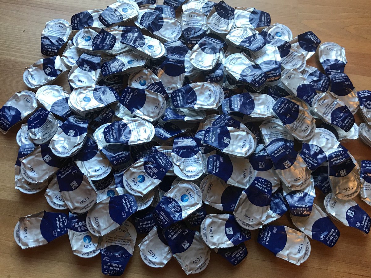 66kittykat's tweet image. Just over 2 months worth of used disposable contact lenses in their blister packs, ready for recycling at #bootsopticians @TerraCycleUK @LessPlasticUK @aplastic_planet #saveourplanet 🌍