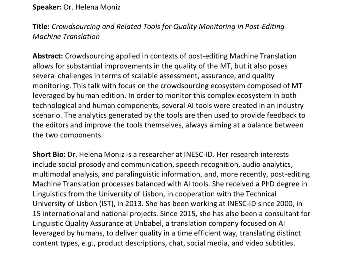 MTSummitXVII's tweet photo. Here’s the information you need about our three invited talks at #MTSummit2019 https://t.co/7hTGOMqBkm