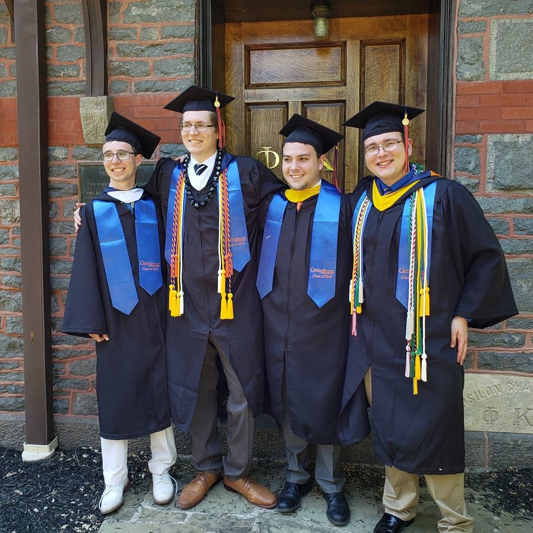 Congratulations to all of our brothers who graduated on Sunday! We wish you the best of luck in all your future endeavors! (Left to Right: Will Thomas, Liam Hamilton, Sam Infanger, Mike Karchner. Not pictured: Caleb Hellman, Drew Burns)