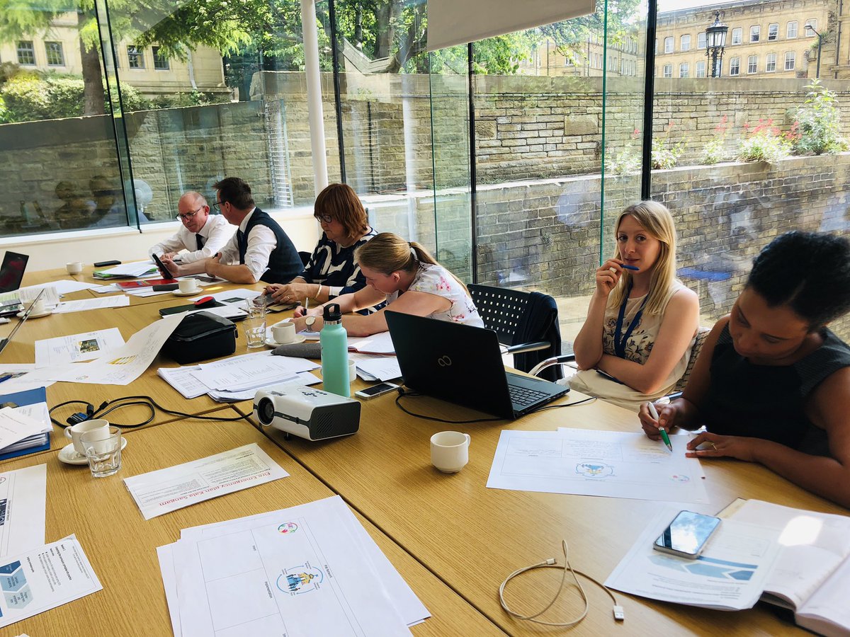 MarshfieldPS's tweet photo. BD5 Headteachers enthusiastically evaluating this yearโs successful collaborative school improvement projects. #evaluationday #sharedvision #myBD5 @rawnsley_sara @BowlingParkPS @AllSaintsBD5 @stmatthewsce @MarshfieldPS https://t.co/eDvUzx8qbj