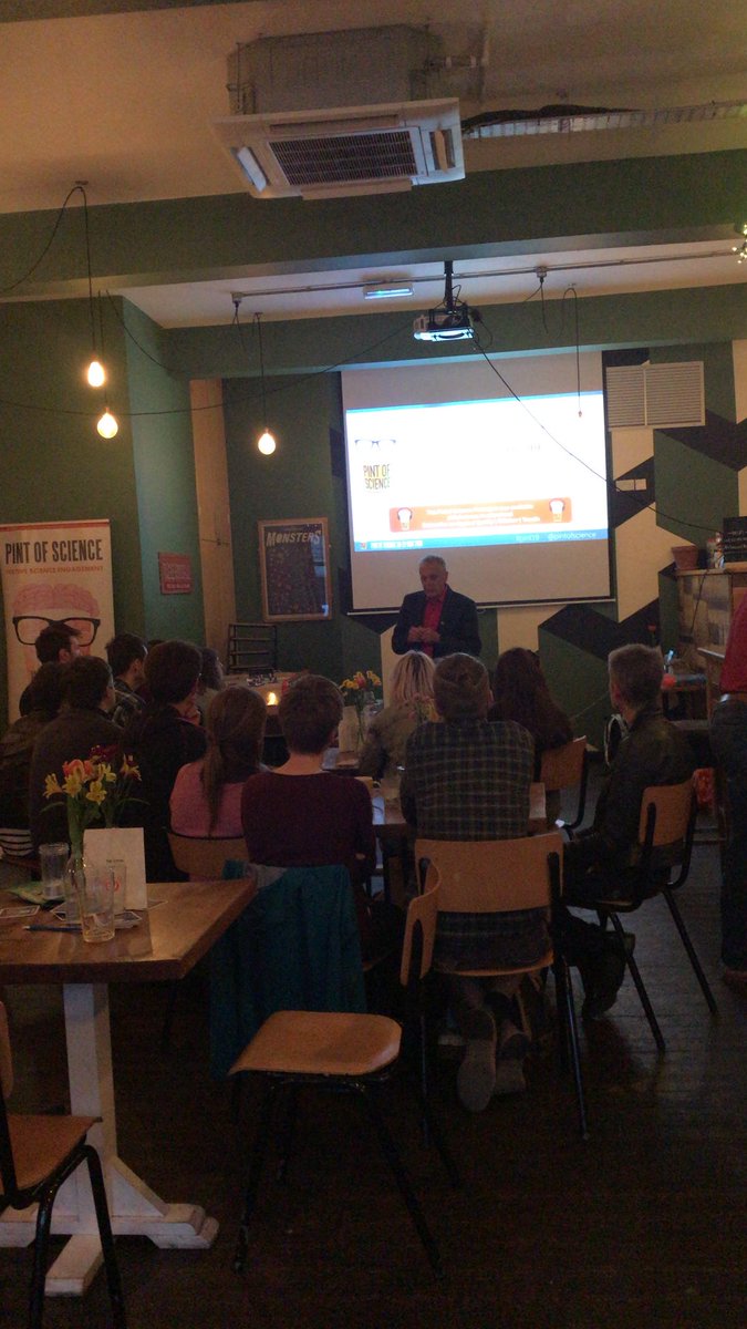 LeedsSTEMsoc's tweet photo. Our final talk with Our Body @thesocialleeds - Professor Hay on chemical and biological warfare #pint19 @pintofscience https://t.co/5PZQidmChK