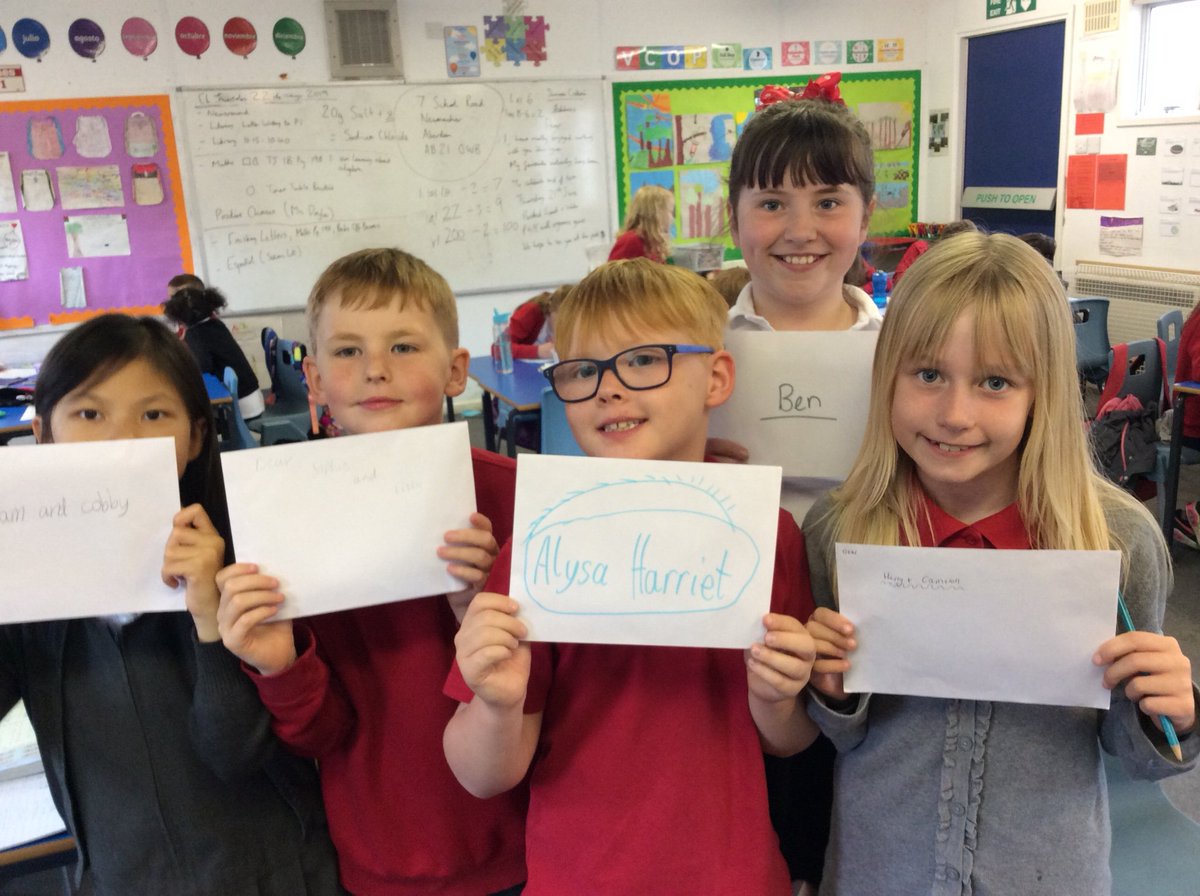 newmacharp4's tweet photo. Today we were writing letters to our partners in P1FB seeing if they would like to accompany us to the park for lunch as an end of term treat. @MacharNew https://t.co/HhF1RXfEu6