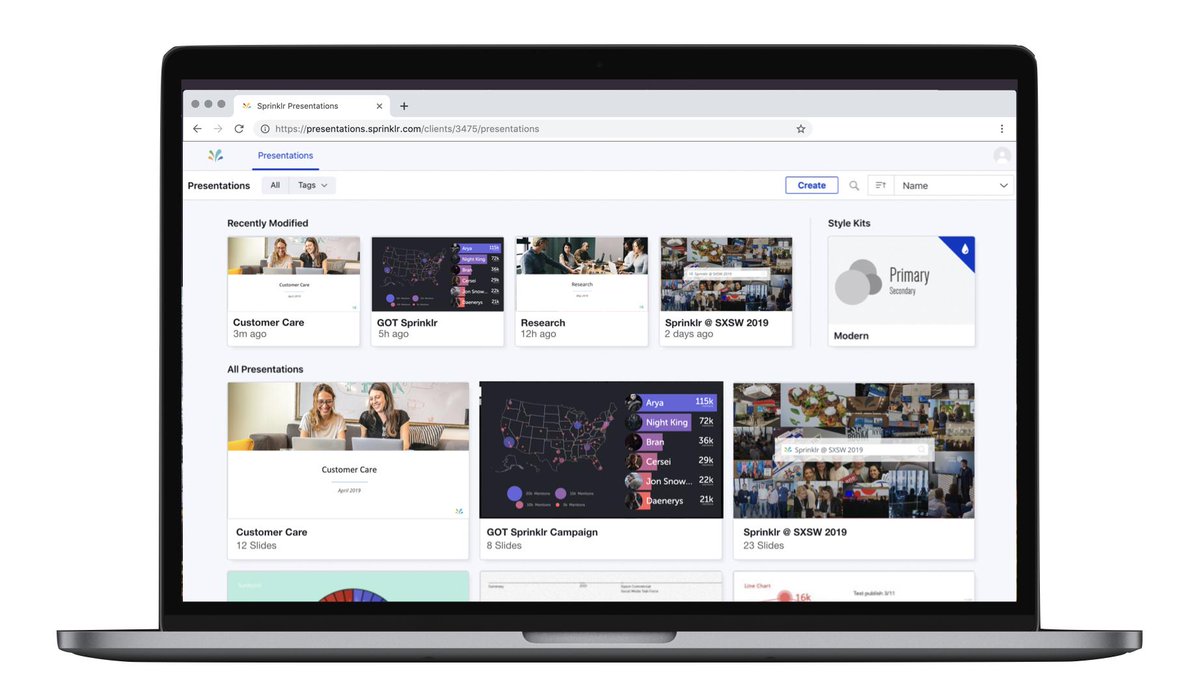 justinogarrity's tweet photo. Yes! @Sprinklr announces Presentations, featuring Live Slide™ technology. Quickly create beautiful #presentations with #realtime data. 

Being part of the team to create this new product has been an amazing experience. I think you will love it!

 https://t.co/O7h2nQ90YL https://t.co/j7j0DyDNk5