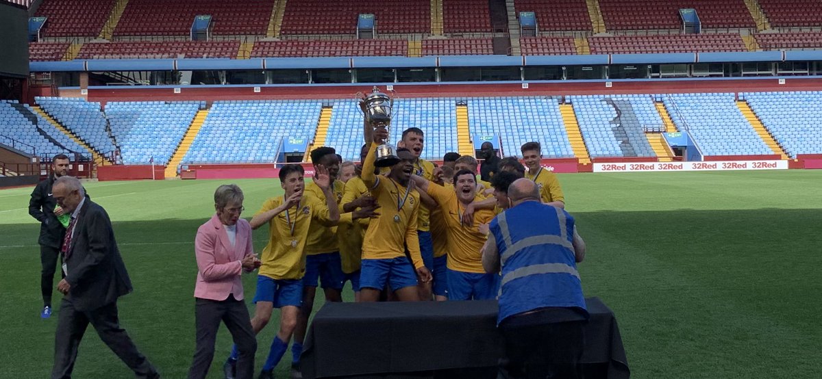 BCPEDepartment's tweet photo. The Y9 Football Team are the 2019 BโHam Cup Champions! A 2-1 win V Light Hall, played at Villa Park. @AVFCOfficial you really made the students dreams come true; thanks! Why donโt more professional clubs do this?! #grateful #champions #onforthetreble #stayhungry https://t.co/HBHI3GnBI3