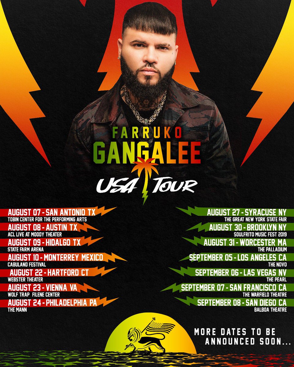 #GangaleeUSATour 🇺🇸🎶🌴 (Tickets disponible desde mañana en farruko.com) 🔥🔥🔥🔥
