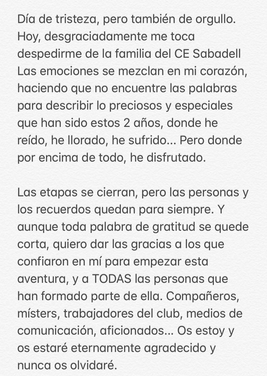 Gracias por tanto. Hasta siempre <a href="/CESabadell/">CE Sabadell 🧅</a> !! 🔵⚪️