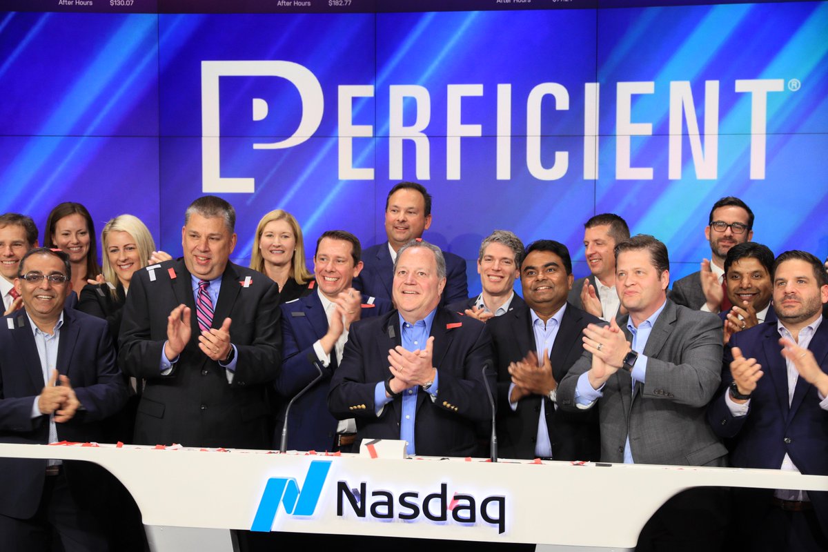 🎉Leading digital transformation consulting firm @Perficient just rang the Closing  Bell at Nasdaq in celebration of its 20 year listing anniversary.  Congratulations! $PRFT