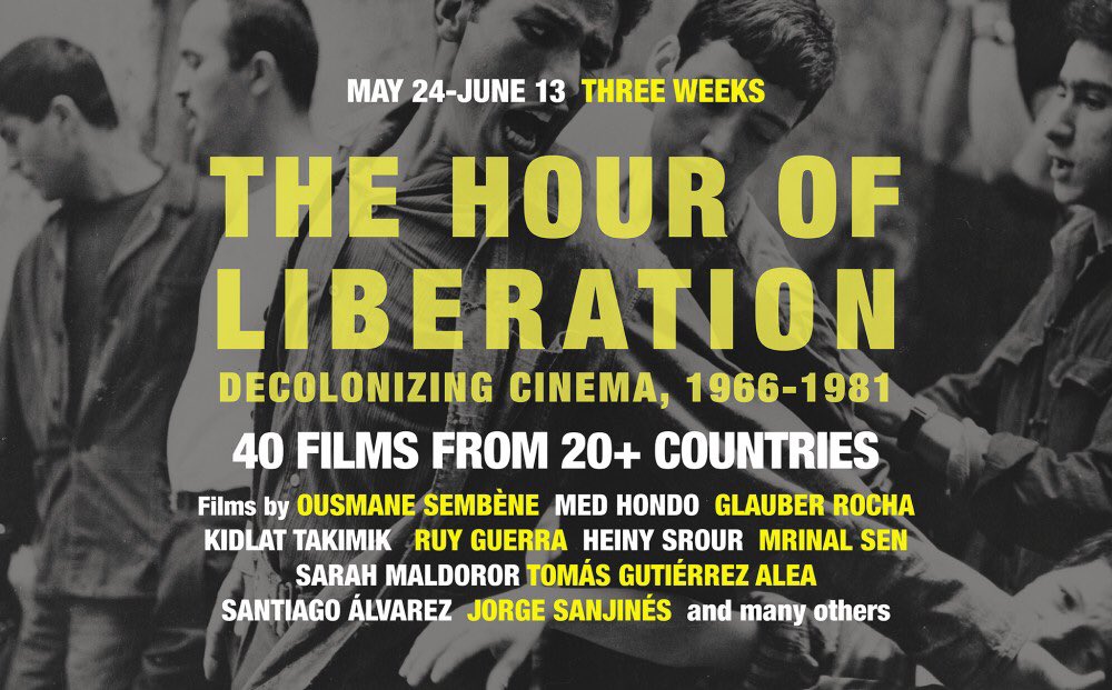 PSA: for all the LOVERS OF REVOLUTIONARY + DECOLONISING CINEMA in NYC: my dear friend Elspeth has programmed *literally* THE BEST, THE MOST RADICAL series that has EVER been shown at  @FilmForumNYC!“THE HOUR OF LIBERATION:Decolonizing Cinema, 1966-1981”24 May 24 to 13 June