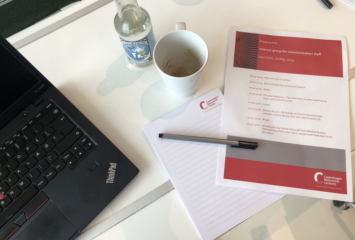 K_Michailidis's tweet photo. Attending Copenhagen Bioscience Cluster's interest group meeting for communication staff to get inspiration on how to communicate complex science and pitch stories to journalists. Thanks for great input @Buschjr #ChristianMostrup @novonordiskfond #CecilieCronwald @weekendavisen https://t.co/UoTBNFCZ9Z