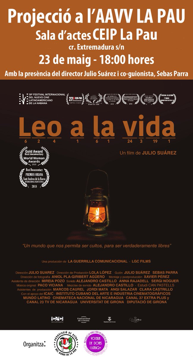 LaGuerrillaTv's tweet photo. Demà dijous 23 de maig hi serem al CEIP La Pau (cr. Extremadura s/n - Barcelona) presentant el documental Leo a la vida.
Us hi esperem @avvlapau @DefensemCuba https://t.co/zGh69WdgaV