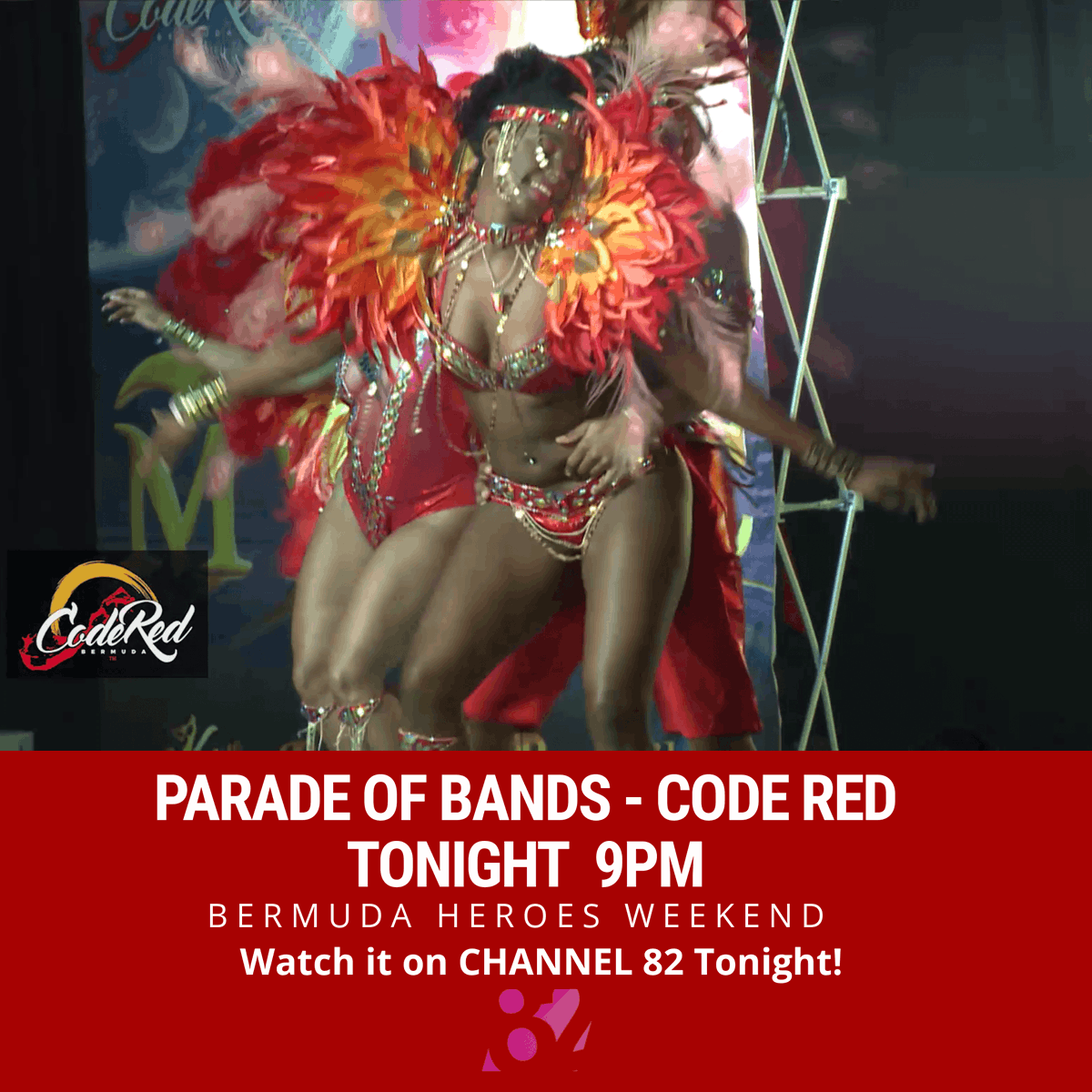 partydotbm's tweet photo. Watch the Parade of Bands tonight on Channel 82. Tonight's feature: Code Red. So if you missed the parade of bands or you're a Code Red fan. Tune in to Channel 82 at 9pm Tonight. This broadcast will be followed by Repeat of Party People Band. Enjoy! https://t.co/NmZ52ekMMB