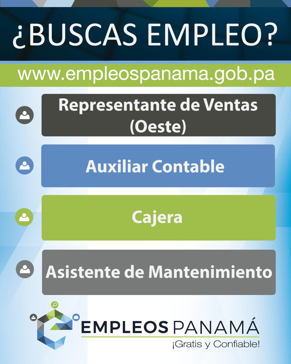 ¿BUSCANDO EMPLEO? 👀 ℹ️
•
Para aplicar a estas y otras vacantes debes registrarte 💻 en empleospanama.gob.pa , o en el APP📱de #EmpleosPanamá 🇵🇦 disponible en el App Store o Google Play. 
Sube tu hoja de vida 📄 y listo!🙌🏽 
Aplica a las vacantes de tu preferencia ✅