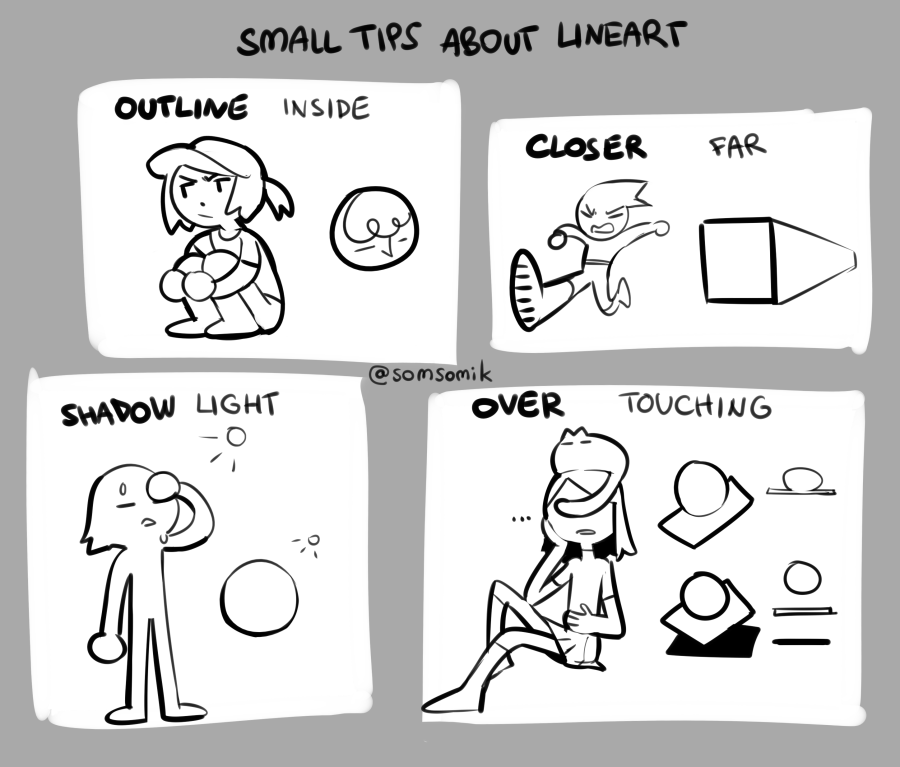 somsomik's tweet photo. Also I made a small tutorial (?) for friends and decided to translate and share it with you :>
I'm not claiming it's rules or smth, it's just some ways to express things in drawing that I'm using myself 💦 https://t.co/XSElk3U3eD