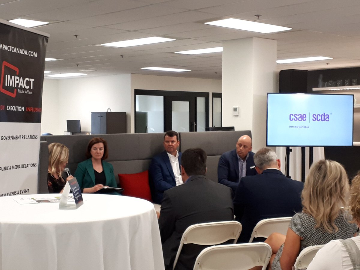 Powerhouse panel underway with @BourqREAL <a href="/MartineProulx99/">Martine Proulx (she/her/elle)</a> <a href="/EmilyHoltby/">Emily Holtby</a> &amp; Huw Williams, President of <a href="/Impact_Canada/">Impact Public Affairs</a> at the <a href="/ogcsae/">CSAE Ottawa-Gatineau Network</a> government relations event. The game is changing - @csaeconnect members learn from the best.