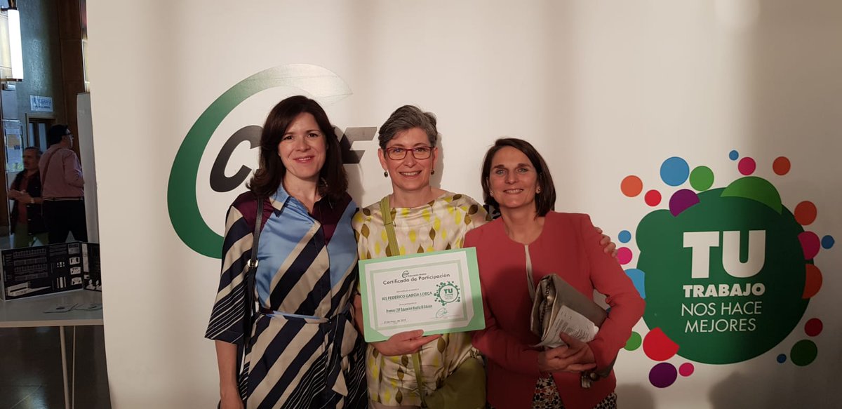 IES_FGL's tweet photo. Gracias @csifeducacion por la organización de los Premios de Educación, una iniciativa que ayuda e impulsa la calidad de los centros educativos públicos. Un orgullo para el #IESFGL difundir el gran trabajo de @MCasermeir, @MartaHerrerosP1 y los alumnos del @Lorca_LAB https://t.co/nJ88or51do