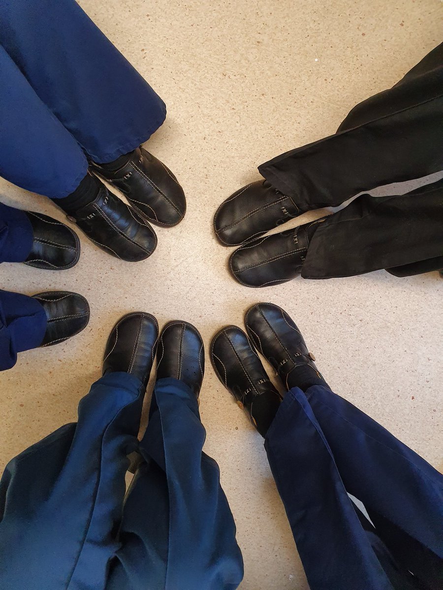 what do 4 nurses and a student nurse all have in common... @clarksshoes #uniformpolicy #uniforms #nursesroar  #nightshift #nurses #teamawesome @amandalkitson @ZenaLeigh_x @OldhamCO_NHS @karenGaunt @kate200707 #clarks #shoes #nursememe #teamgreen