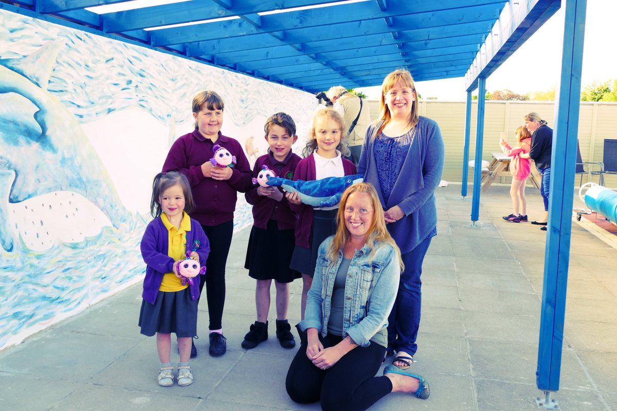 shappool's tweet photo. The full view of our new 12m mural! Great fun tonight showing the competition winners their work and recording with @BBC_Cumbria . Thank you to Kayleigh Richardson, artist, and children at Shap School for taking part  in our competition https://t.co/nBRC4gTss6