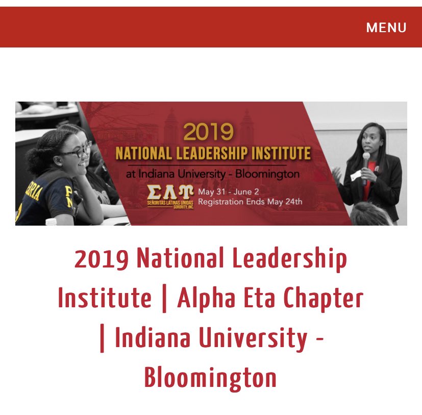 🚨 Hermanas, check out the #NLI2019 website for information as you finalize your registration and travel plans. Get ready for the #SeñoritaTakeover at Indiana University - Bloomington! 💃🏻💃🏽💃🏼💃🏿 sigmalambdaupsilon.org/NLI