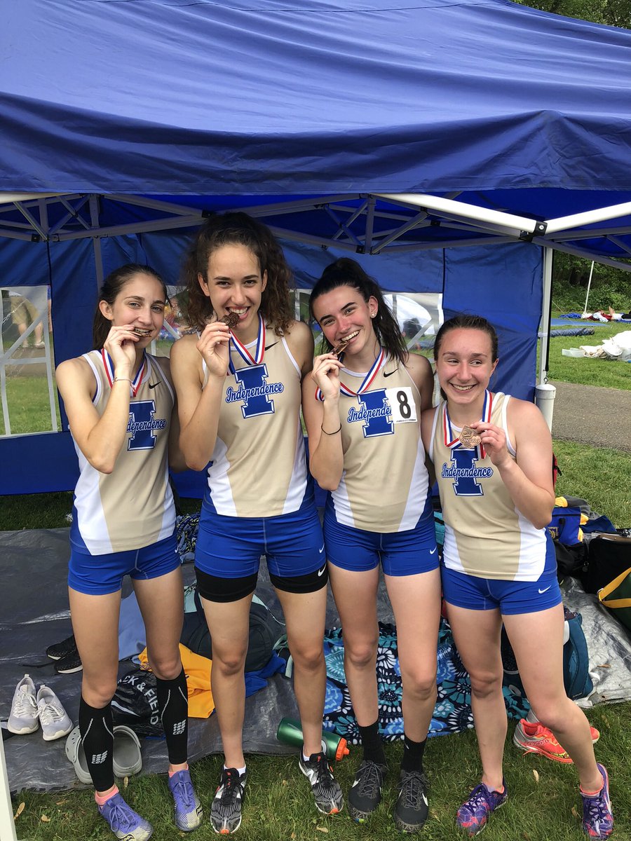brad_esper's tweet photo. Indy girls on the way to the Ohio State Championship in the 4x800 after shattering the school record by 6 seconds!  Great run ladies!  Way to make us proud!  @e_esper9 @paigewesterburg @emilysko11 Andrea Klima @JCUXCTF @IndyBlueDevils https://t.co/6d0eVqipxa