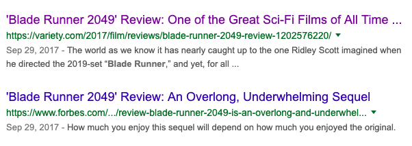 Interested in the contrast between reviews on #BladeRunner2019.. it seems to be a film that was either loved or hated by critics #bcm325