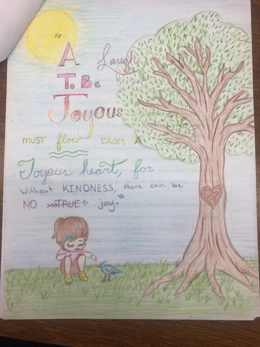 HV6th's tweet photo. Our Kindness Campaign art, here's another wonderful piece that is just too good not to share! #hvepride @HarborViewElem #KindnessMatters #kindness #RAK @thinkkindness @KindnessDiaries #laugh #joyous #heart #truejoy https://t.co/hTq8voYLDd
