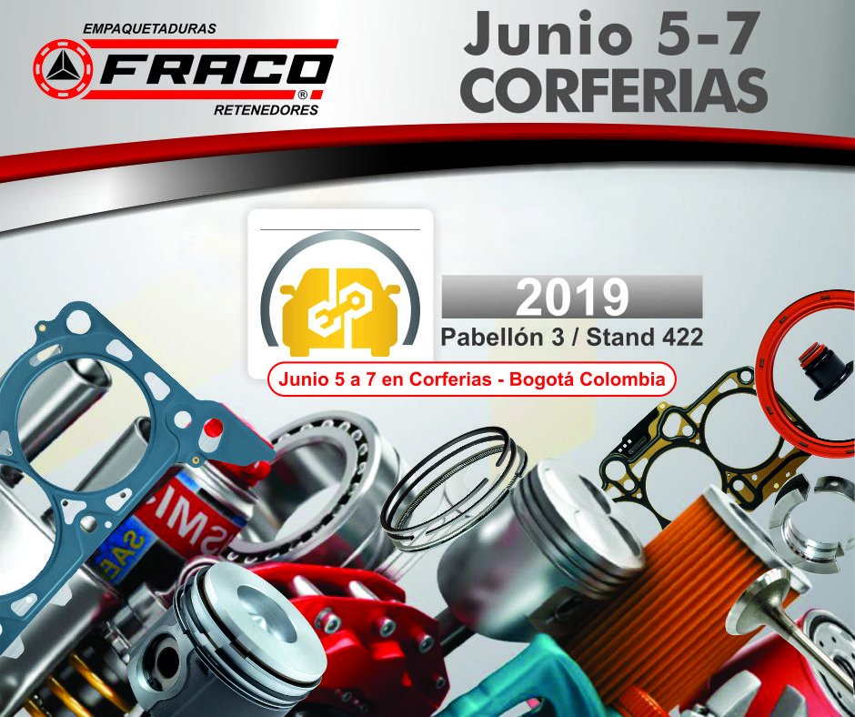 FracoColombia's tweet image. Visítenos en EXPOPARTES 2019, una de las ferias de Auto partes más importante de Latino américa.
🗓Bogotá junio 5 - 6 y 7 de 2019🗓
📌Corferias Pabellón: 3 Stand: 422📌
#Expopartes #FracoEmpaquetaduras @FeriaExpopartes

Quiere acompañarnos? escribanos y comparta esta invitación!
