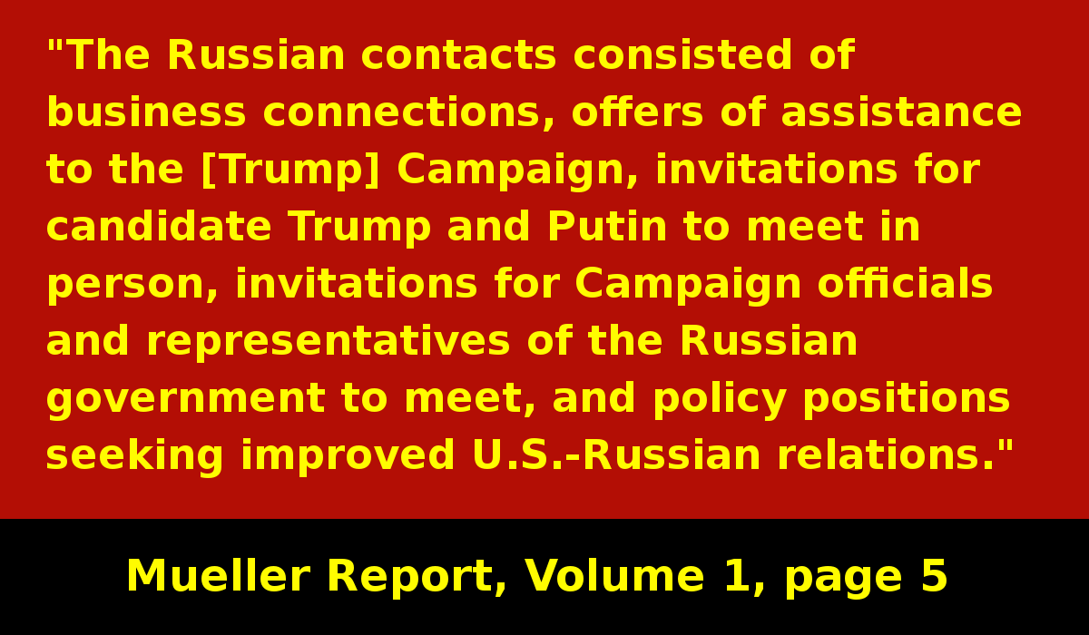 The Russians really wanted continuing contact with the Trump campaign.Why?Remember, Russia is NOT an ally of the USA. They are an adversary. In other words, an enemy. They do NOT want what is best for the USA.  #MuellerReport  https://www.justice.gov/storage/report.pdf