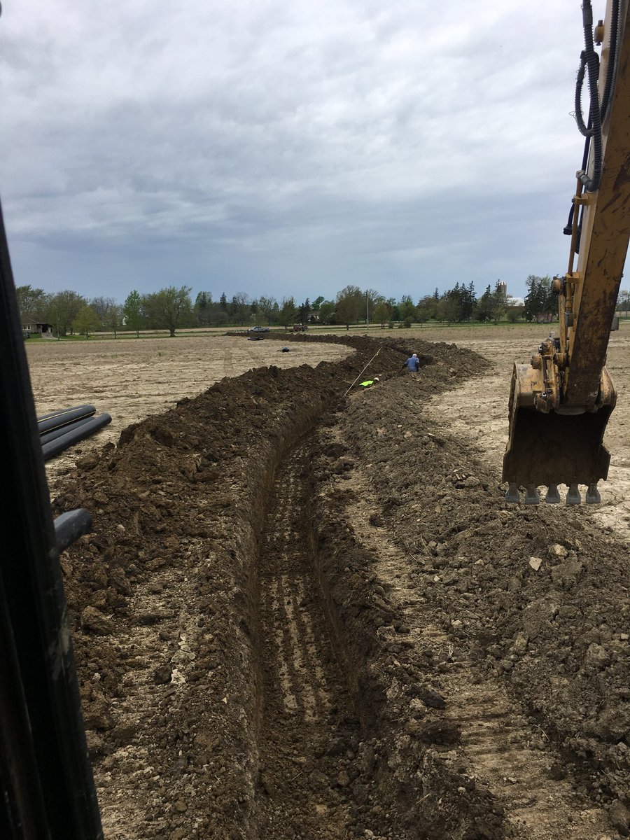 We planted some 8” double wall pipe today! Still too wet for #plant19 in Binbrook, this should help!