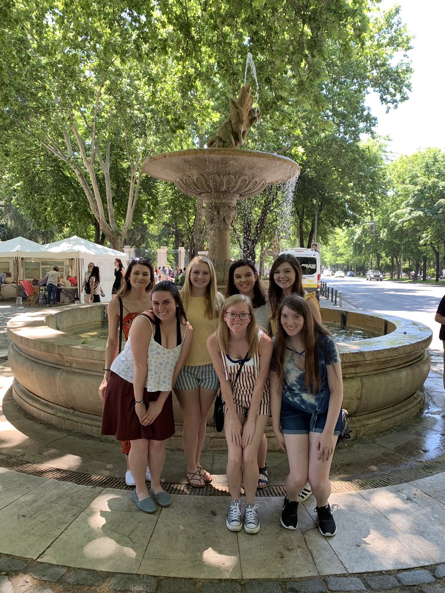 PrideGUARD's tweet photo. A group of our Pride Guard girls have been traveling across Spain for the last seven days with the Pride of Mississippi!! We’re thankful for Southern Memories and safe travels. Check out some of their pictures from Madrid and Barcelona! 💛🖤 #SMTTT #PrideGuardTTT https://t.co/EERYHoACQ8