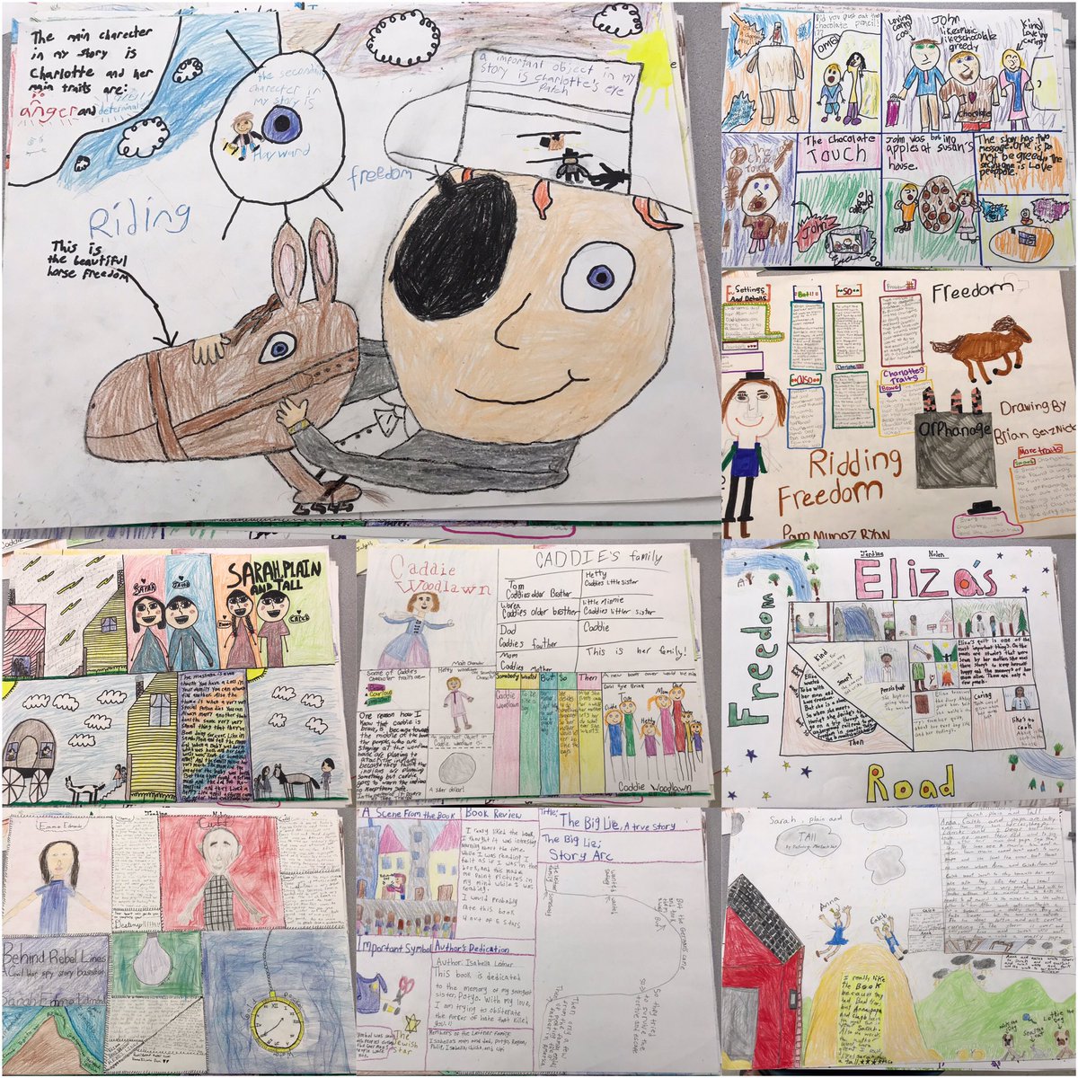 As I was taking these down from my bulletin board today, I decided I needed to share some of the amazing Historical Fiction One Pagers created by my students.