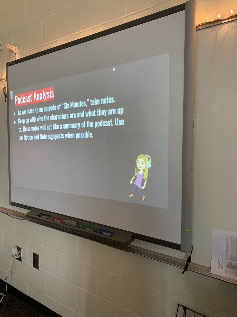 leannhaga's tweet photo. Who said reading was the only thing you can do in ELA? We are having SO much fun listening to the “Six Minutes” Podcast! Students are using their best listening skills to complete graphic organizers we’ve used with texts this year. #middleschoolela https://t.co/TJfssSgLUN