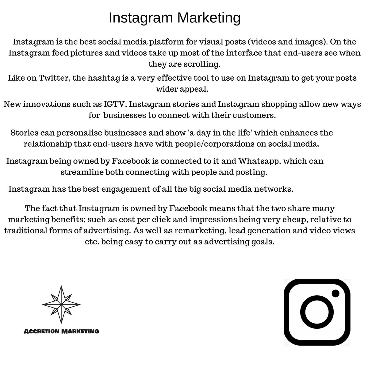 AccretionMktg's tweet photo. The benefits of @instagram marketing... #instagramstories #visualposts #leadgeneration #marketing #accretion https://t.co/1992HwXoHf