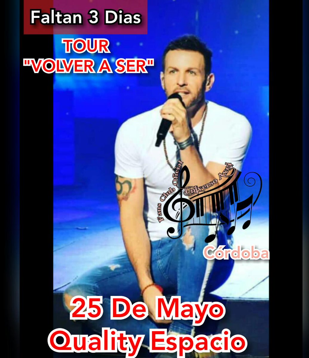 CbaUniversoAxel's tweet photo. Solo 3 días!!!🌸
@AxelOficial en @qualityespacio 
#VolverASerTour2019 https://t.co/OgURAwPQYX