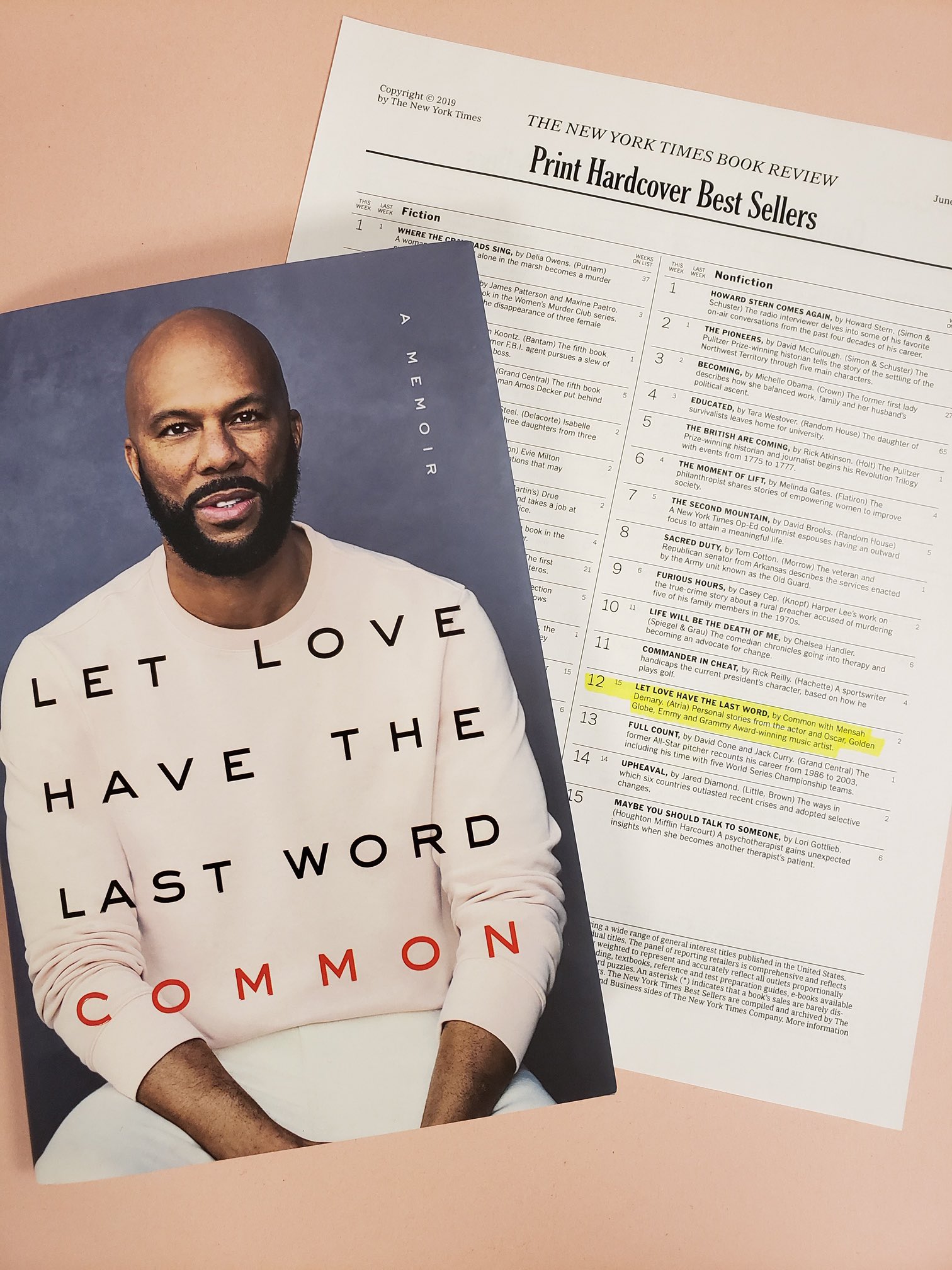 COMMON on X: #Blessed! I'm grateful to have my latest book, Let Love Have  The Last Word, on the @NYTimes' Best Sellers List for the second week in a  row! Thank you