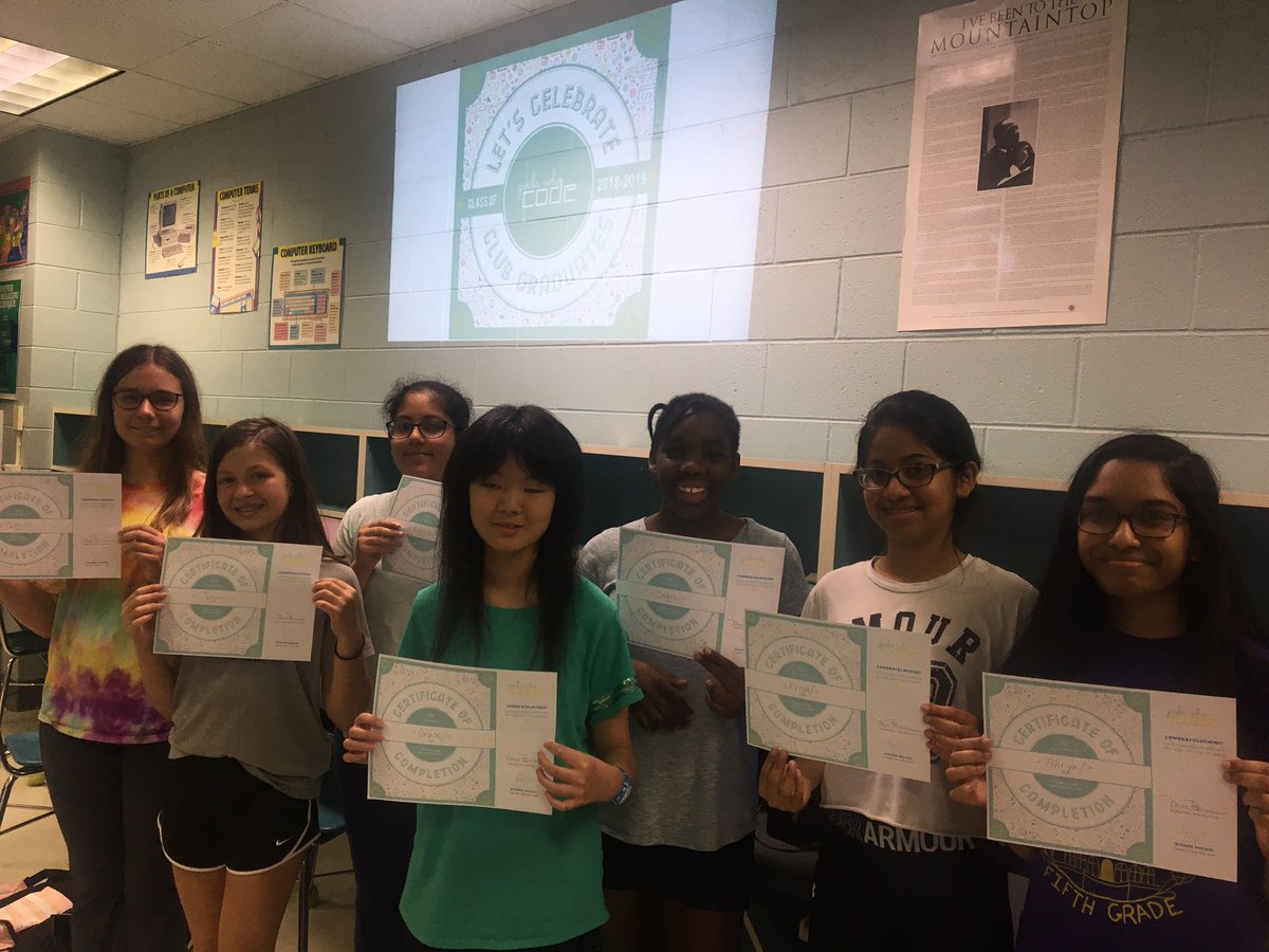 MrsBrem's tweet photo. 🎉Celebrating these amazing @DDMSBuzz @GirlsWhoCode graduates!🎓They shared their creativity, bravery & sisterhood—and projects, too! Big things lie ahead for these girls! Projects made w/ @thunkable @scratch @trinketapp & @weebly! #drivefwd #wonderwake #girlswhocodeclub https://t.co/qgJ9e7fPri