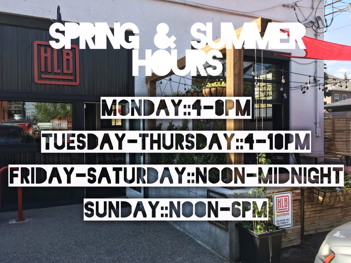 New summer hours! Also, here’s a big one. Now open on Monday’s from 4-8pm 😎 #drinkinglewood #YYCBeer #summerhours