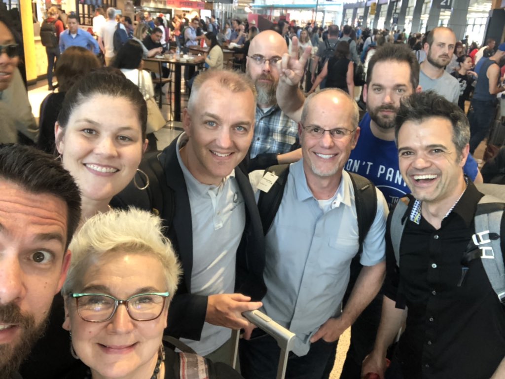We just can’t seem to say goodbye.  Airport gathering! #SGAUS19