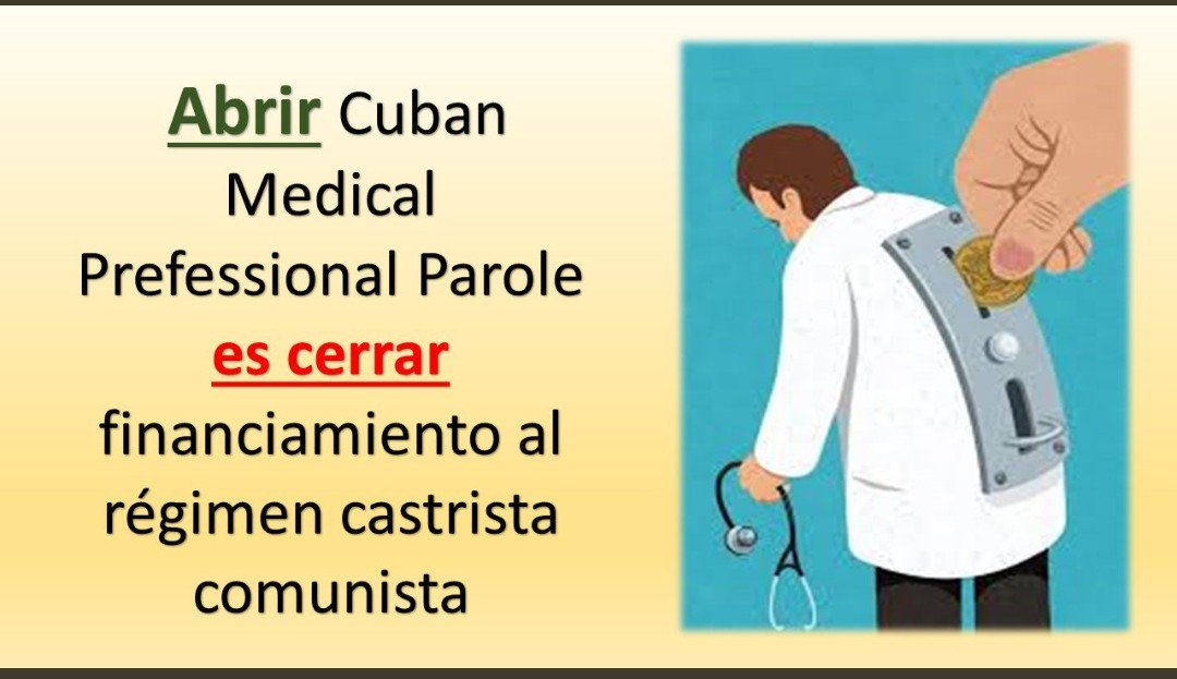 YaritzaPerdom11's tweet photo. @SSFHelp Los médicos cubanos que decidimos romper con las cadenas que nos oprimían,estamos unidos en la lucha contra la dictadura castrista.Necesitamos el CMPP,para terminar con años de explotación e enriquecimiento que el gob cubano ha logrado a través de las misiones médicas. https://t.co/irP0TPcKCg
