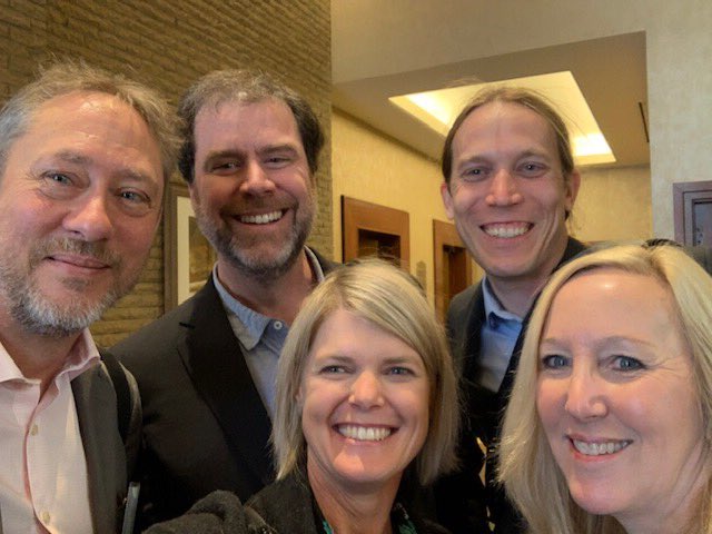 BamfieldMSC's tweet image. Genomics towards Salmon Ecosystem Advances (G2SEA) team: Eric Angel (@Uuathluk) @TaraGMartin @Jon_W_Moore &amp;amp; Kristi Miller (@DFO_Pacific) in Calgary today for our interview with Genome Canada (the after pic!)! @GenomeBC #DirectorTweets