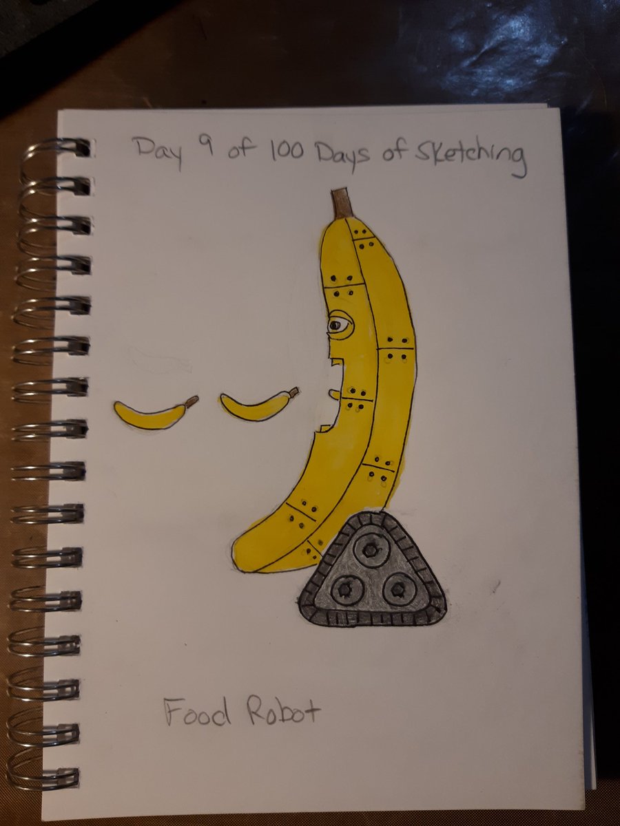 Jensartden's tweet image. Day 9 - 100 Days of Sketching - Food Robot #100daysofsketching #foodrobot #robotart