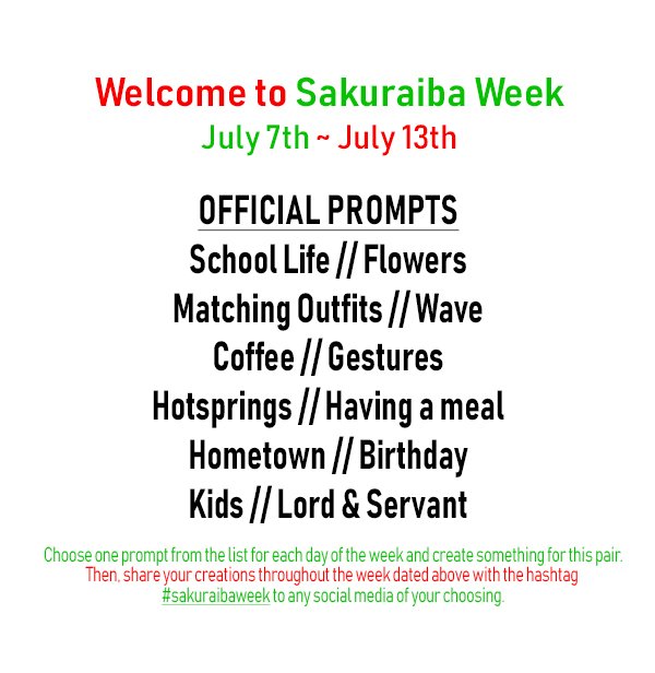 ArashiWeek's tweet photo. Hello everyone! Just your friendly reminder of the upcoming Arashi Weeks and their prompts! Get your stuff ready to participate and let's have lots of fun! 

#YamaWeek #NinoWeek #SakuraibaWee #ArashiWeek https://t.co/oE5hk0fC82