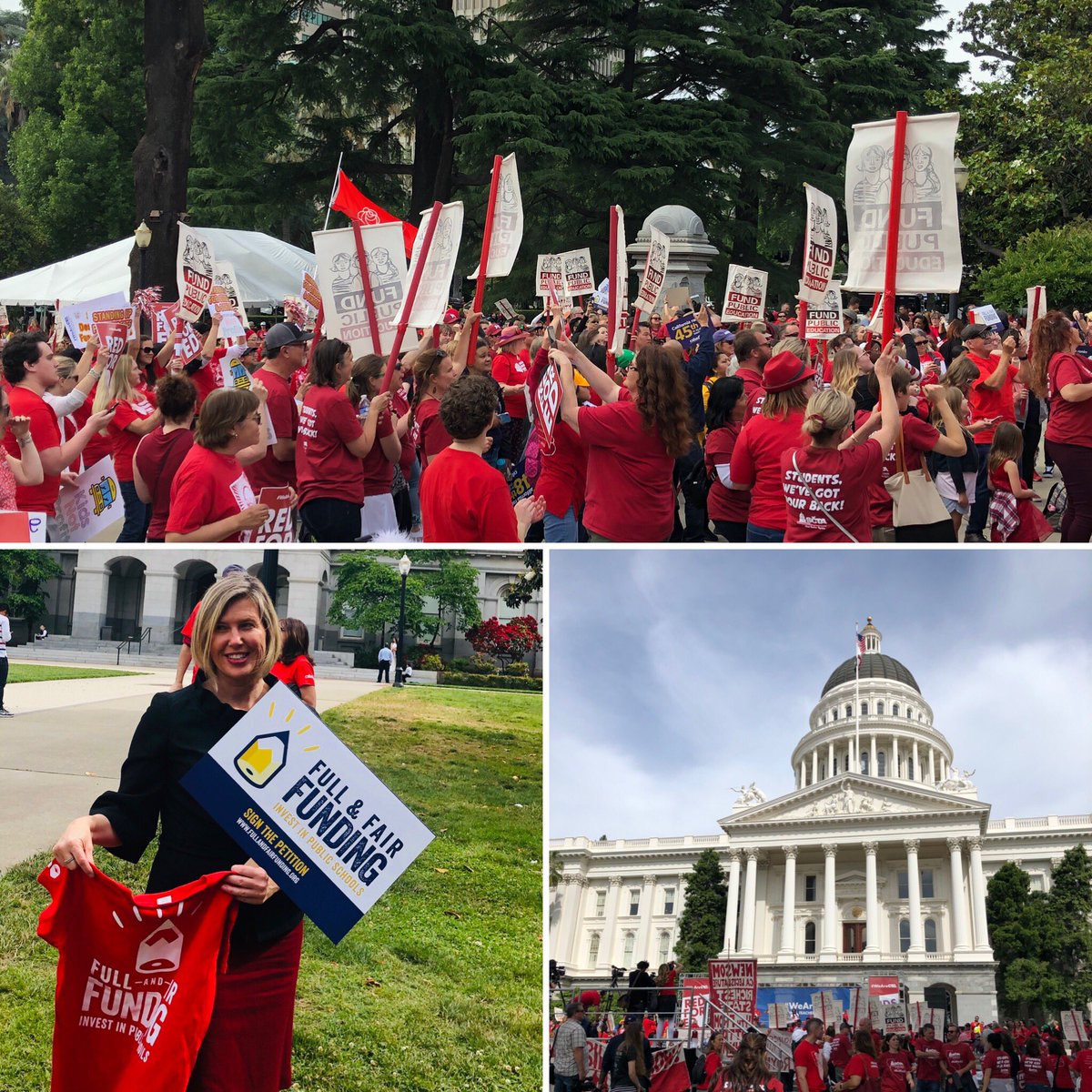 Public educators united.  Hear us loudly and proudly support #fullandfairfunding at the capital today.