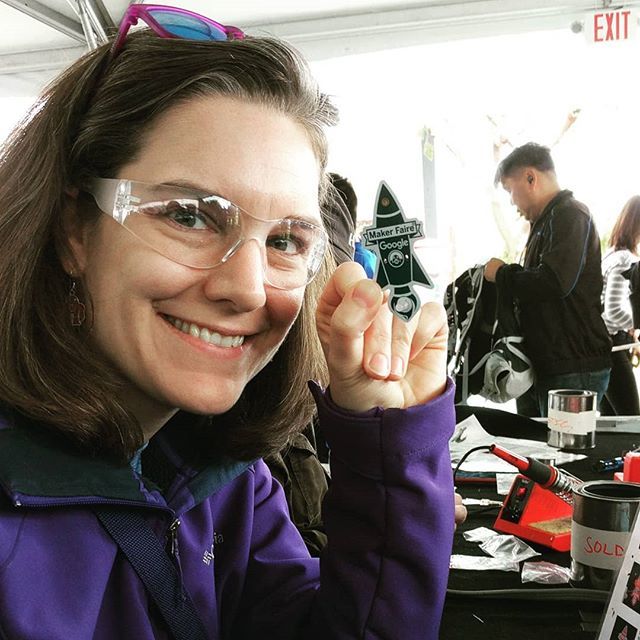 Geeksmithing's tweet photo. Mrs. Geeksmithing soldered her first project while at Maker Faire Bay Area! I have been waiting for her to show an interest so I could teach her for over 20 years! 😂
.
.
.
#proudgeek #solder #soldering #make #makerfaire #mfba2019 #mfba19 #bayareamakerfaire #maker #makersgon… https://t.co/Gyg0mZWoaa