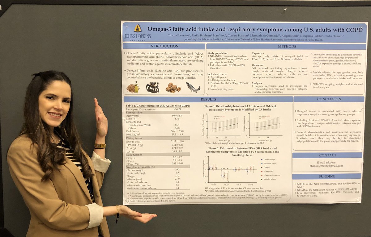 Omega-3 fatty acid intake and respiratory symptoms among US adults with COPD #ATS2019