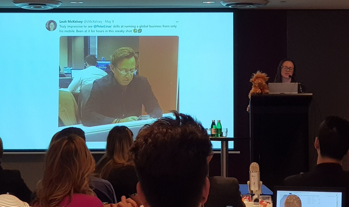 Nice to see <a href="/LMcKelvey/">Leah McKelvey</a> making a virtual appearance during Lee Anne Whitaker's keynote at #recruitmentyarns