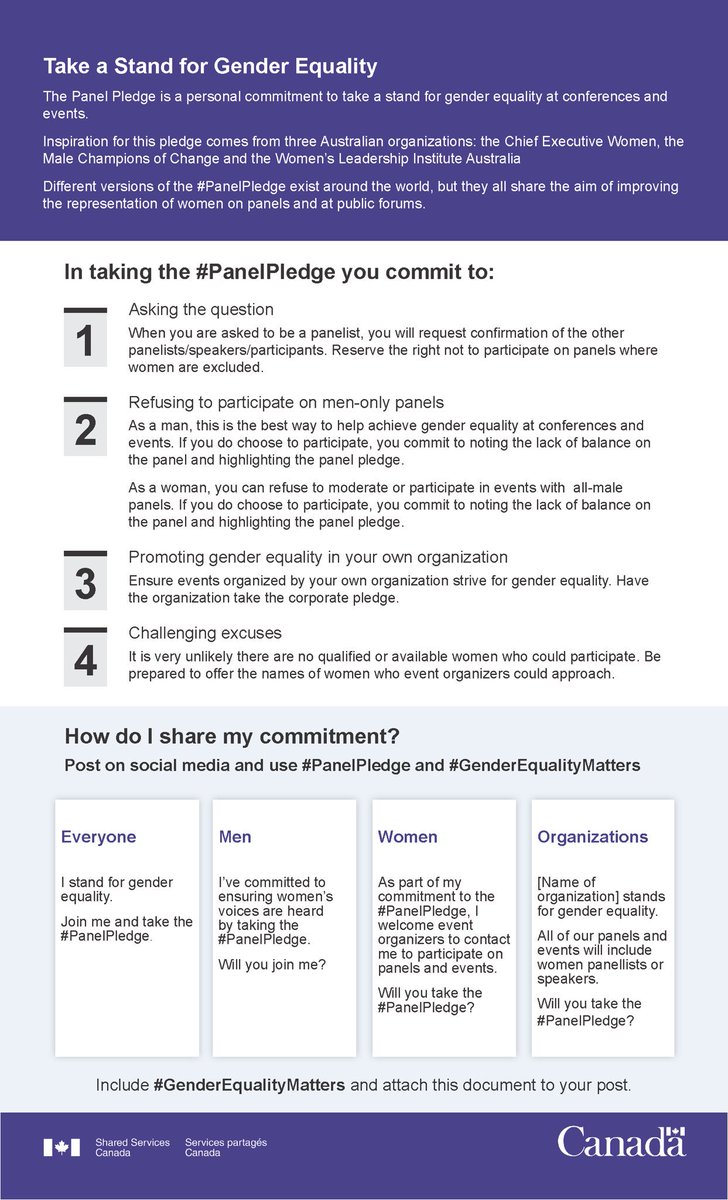 I’ve committed to ensuring women’s voices are heard by taking the #PanelPledge. Will you join me? #GenderEqualityMatters